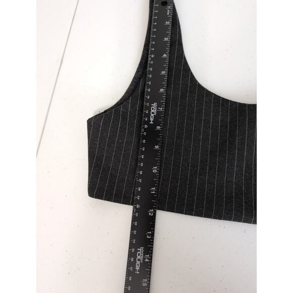 Danielle Guizio Skirt Set Women Size M* Black Pinstripe Crop Top and Mini Skirt - Picture 15 of 15